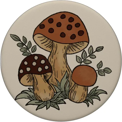 Vista 3 de Mushrooms Make Me Merry (vintage) PopSockets Swappable PopGrip