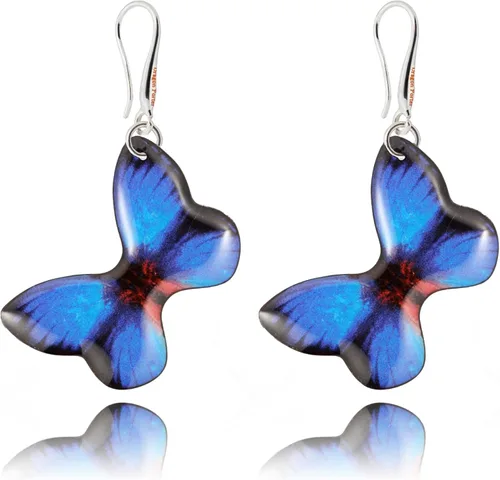 Vista 13 de Elegantes aretes colgantes con temática de mariposas y flores para mujer