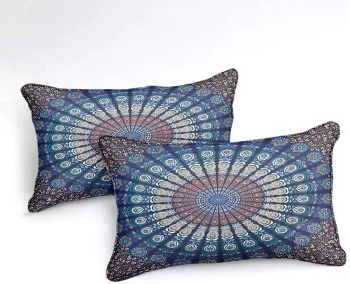 Vista 3 de Juego de funda de edredón de mandala bohemio, 3D, exótico, bohemio, elegante, estampado floral indio, lujoso, de microfibra suave, juego de ropa