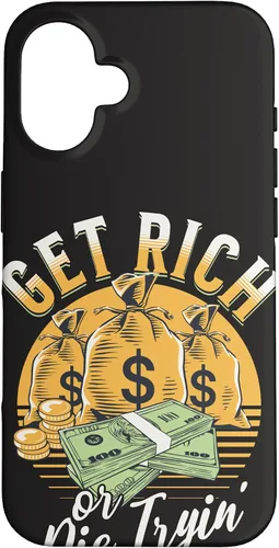 Vista 31 de Funda de dinero millonario para iPhone 12/12 Pro Get Rich or Die Trying Cash Hustle