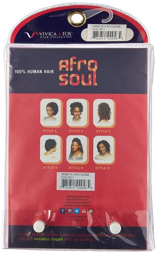 Vista 4 de Vivica A Fox Hair Collection HKBK16-V - Extensión de cabello humano rizado afro a granel, 1, 5.8 onzas