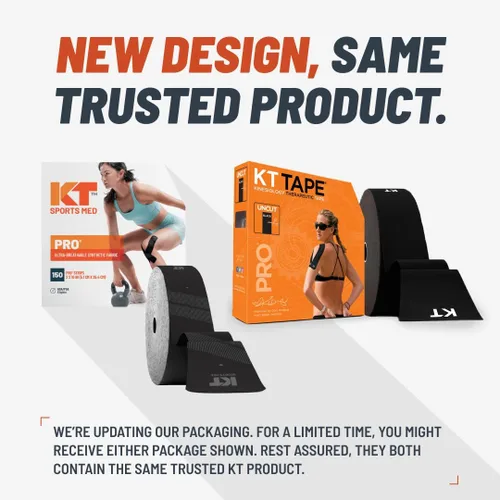 Vista 3 de KT Tape, PRO Synthetic Elastic Kinesiology Athletic Tape, 150 Count, 10” Precut Strips