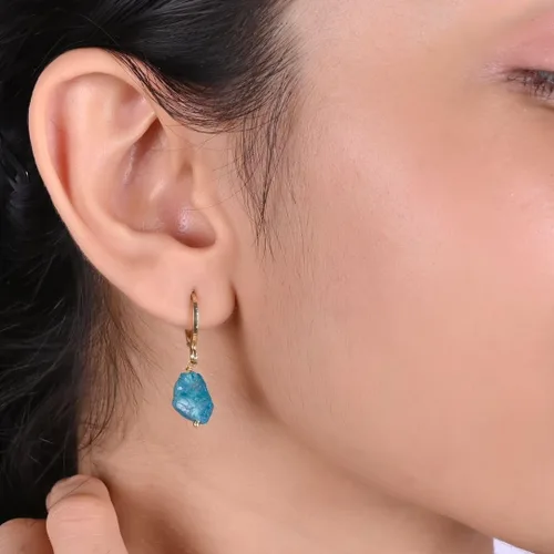 Vista 12 de Gempires Handmade Gemstone Hoop Earrings Raw Crystal Dangle Jewelry Hypoallergenic Gold Plated Lightweight Elegant Jewelry Gifts For Women