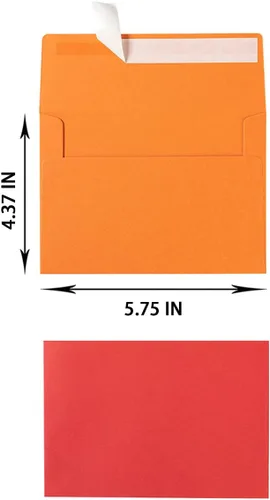 Vista 2 de Paquete de 100 sobres de invitación coloridos A2 autoadhesivos, 4.37 x 5.75 pulgadas Para invitaciones de boda y fiesta, para tarjetas