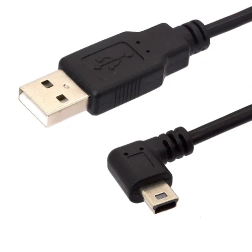Vista 8 de Cable USB 2.0 A macho a ángulo mini, 90 grados de ángulo descendente Mini 5P Cable de carga de sincronización de datos para Garmin Dash Cam Car