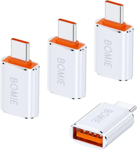 Vista 9 de BOMIE Adaptador USB C a USB Transferencia de datos de 10 Gbps para teléfono Blanco 2P