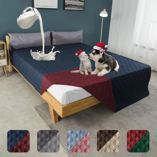 Vista 9 de Funda de Cama 100% Impermeable para Perro 30 x 70 pulgadas Reversible Reutilizable Tapete de Campamento para Niños/Mascotas/Perros/Gatos Lavable