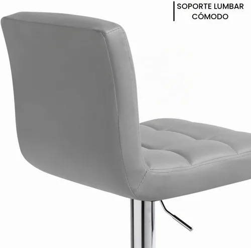 Vista 5 de MoNiBloom Taburetes de Bar Modernos de Cuero PU Ajustables Giratorios con Reposapiés y Respaldo, Taburetes de Bar de Mostrador de Cocina sin Brazos