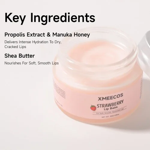 Vista 5 de XMEECOS Bálsamo labial de cera de abeja con rosa y jazmín, kiwi, fresa, melocotón, extracto de cereza, apto para abejas, 100% natural para hombres