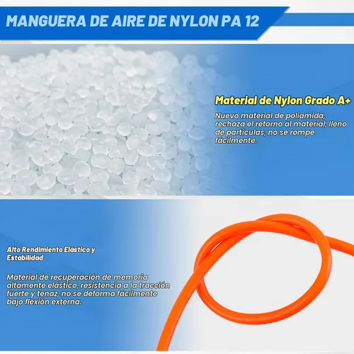 Vista 4 de Kit de línea de aire DOT de 1/4 pulgadas para kit de suspensión de bolsa de resorte de aire con accesorios, línea de aire PA DOT de 25 pies