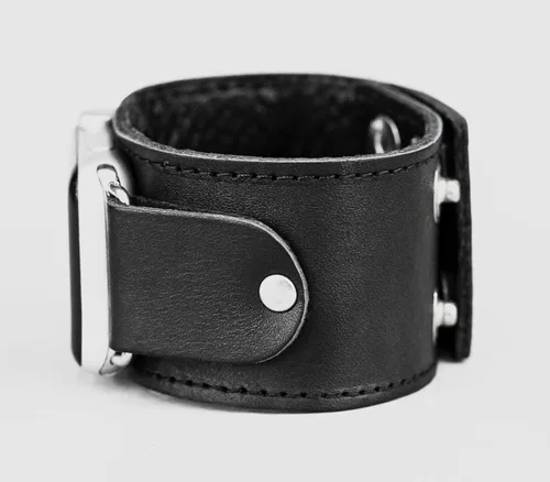 Vista 6 de Correa de cuero cosida ancha compatible con Apple Watch de 1.496 in 1.575 in 1.614 in 1.654 in 1.732 in 1.811 in 1.772 in 1.929 in, hecho a mano UA