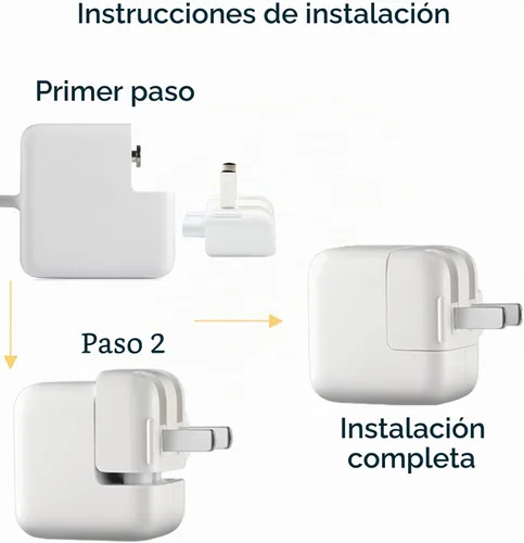 Vista 3 de Adaptador de enchufe de CA para MacBook Adaptador de pared Adaptador de corriente de enchufe de corriente para Mac Cargador de viaje Enchufe