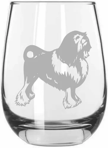 Vista 3 de Shar Pei (chino) - Vaso de vino sin tallo grabado para perro, 15.25 onzas