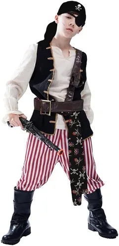 Vista 5 de Disfraz de pirata para niños, ropa de cosplay de Halloween