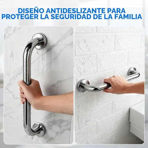Vista 3 de Paquete de 2 barras de agarre para ducha, barra de agarre de baño de acero inoxidable, mango de ducha, barras de seguridad para silla de ducha