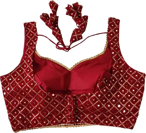 Vista 9 de Ropa de fiesta para mujer Bollywood Pure Georgette Readymade Style Sari Blusa Crop Top Choli