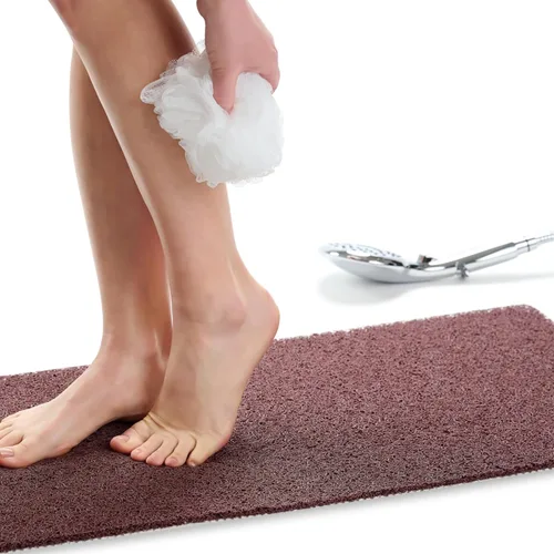 Vista 90 de Enkosi Alfombra de ducha antideslizante Loofah para suelos de ducha, bañera, baños, zonas húmedas, alfombrilla de baño acolchada con agujeros