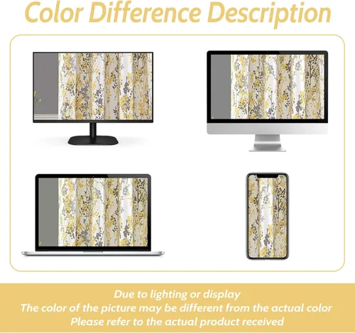 Vista 8 de DriftAway Leah - Cortina de ventana con aislamiento térmico y estampado floral abstracto, bolsillo para cortinero, 52 x 14 pulgadas, más cabecera