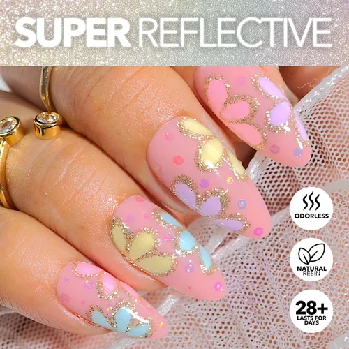 Vista 2 de KIARA SKY Esmalte de uñas Gel Polish DiamondFX con purpurina reflectante y efecto de polvo de diamante brillante, 0.5 fl oz, Beets It (morado)