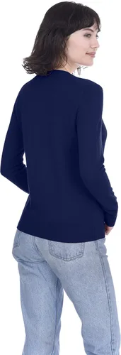 Vista 5 de Cashmeren Suéter básico con cuello en V para mujer, 100% cachemira pura, manga larga, suéter clásico