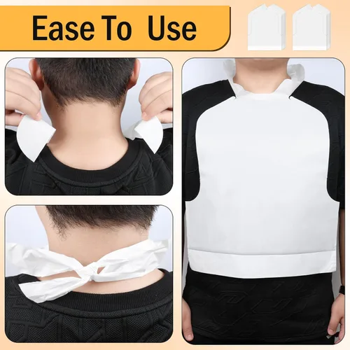 Vista 4 de Disposable Bibs, Adult Bibs for Women Men Waterproof & Oil-Proof, Plastic Bib for Elderly Clothing Protector