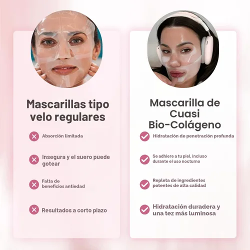 Vista 9 de Quasi - Máscara facial de bio-colágeno para la noche – Mascarilla coreana hidratante – Niacinamida y colágeno de baja molecularidad – Cuidado