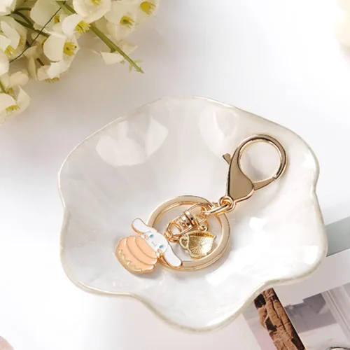 Vista 5 de 2 platos con forma de hoja de loto, cuenco pequeño para llaves, bandeja de cerámica para joyas, organizador de collares, aretes para mamá, amiga
