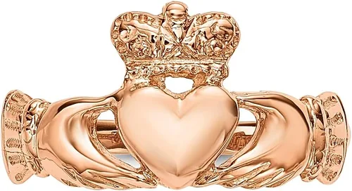 Vista 4 de Anillo Claddagh de oro rosa de 14 quilates, joyería fina celta para mujer, regalos para ella, Oro, rosa, oro rosa