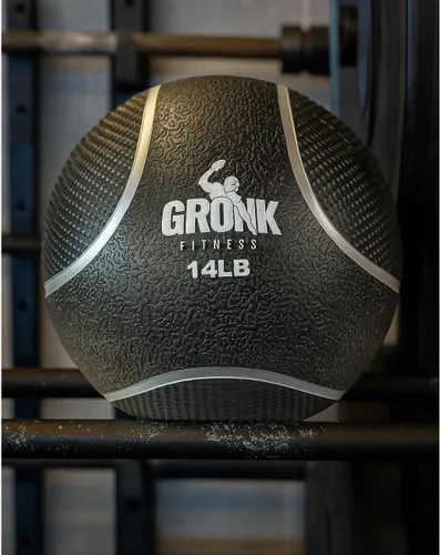 Vista 5 de Gronk Fitness Pelota medicinal de alta calidad, pelota medicinal con peso antideslizante, gran bola de pared para entrenamientos de cuerpo completo