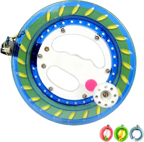 Vista 7 de Simxkai Bobinadora de línea de cometa - Bobina para principiantes con mango de fácil agarre Azul cristal