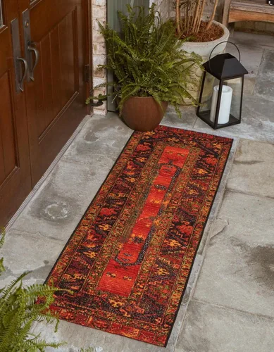 Vista 10 de Unique Loom Colección Outdoor Tribal - Alfombra Quepos (4' 1" Octógono Multi/Negro)