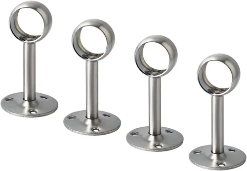 Vista 10 de Mooche MFL8001UB-4P - Soporte de barra de cortina en forma de U, soporte de barra de barra de acero inoxidable negro mate, 4 uds