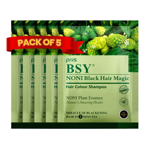 Vista 11 de BSY Noni Black Hair Magic Champú para teñir el cabello, 0.4 fl oz - Paquete de 24 sobres