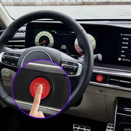 Vista 4 de TOMALL Anillo de botón de arranque y parada de motor de aleación de aluminio compatible con Kia Optima K5 2020 Interruptor de encendido de Rojo