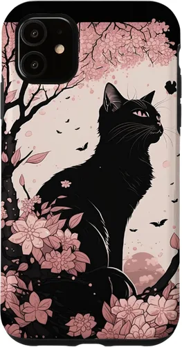 Vista 8 de Cute Pink Japanese Cherry Blossom Cat Aesthetic Case for iPhone 16