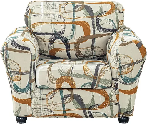 Vista 63 de CRFATOP Fundas para sillas suaves de 2 piezas para perros, fundas elásticas para sillón de 1 plaza, fundas de muebles de sofá lavables con 1 funda