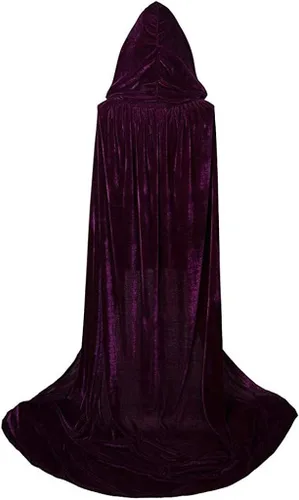 Vista 3 de ZEFOTIM Vestido renacentista para mujer, manga largamurciélago, corsés hasta el suelo con capucha, vestido gótico Cosplay L6241