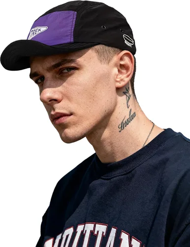 Vista 8 de Clakllie - Gorras de visera corta de secado rápido para hombres, gorra de 5 paneles para correr, impermeable, gorra de béisbol, gorra
