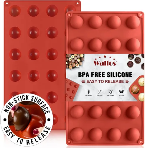 Vista 17 de Moldes de silicona para bombas de grasa Walfos, molde de silicona para dulces Walfos, molde redondo de 15 cavidades - Perfecto para bombas de grasa