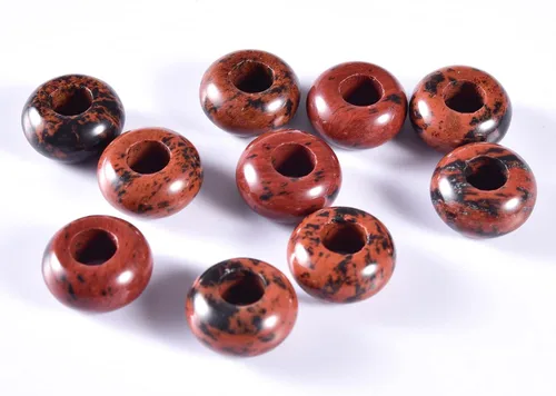 Vista 28 de Cuentas de piedra natural de agujero grande (0.23 a 0.236 pulgadas) pulidas Rondelle cuentas de piedras preciosas europeas para pulseras de dijes