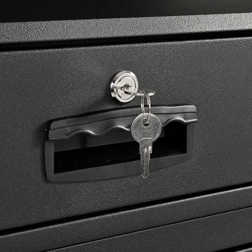 Vista 5 de Global Industrial Gabinete de computadora LCD de seguridad móvil, negro
