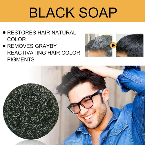 Vista 2 de Barra inversa de cabello gris, barra de champú para oscurecer el cabello, jabón inverso de cabello blanco para mujeres y hombres