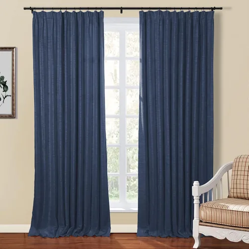 Vista 17 de TWOPAGES Cortina de Pliegues Pellizco Beige para Sala de Estar de 84 Pulgadas de Largo, Panel de Cortina de Ventana de Doble Capa Oscurecedora