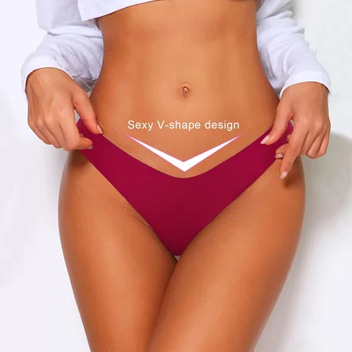 Vista 3 de QOVOQ Tangas sin costuras para mujer tangas de algodón transpirables para mujer paquete de ropa interior para mujer