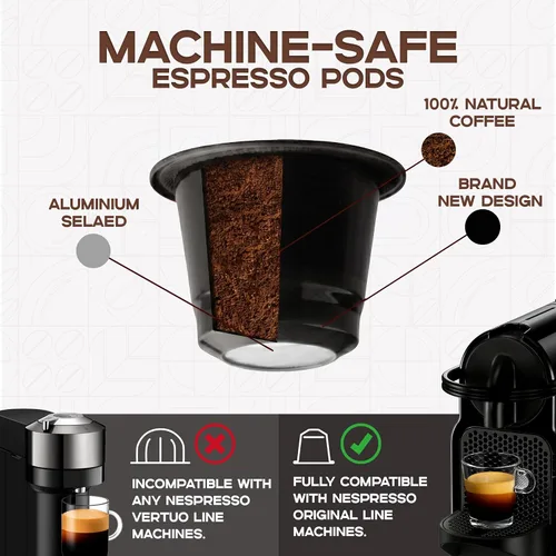 Vista 2 de FORTISIMO 50 Cápsulas ESPRESSO CLASSICO - Cápsulas de espresso compatibles con máquinas Nespresso de línea original