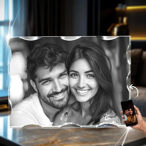 Vista 8 de CAPTUR3D Foto de cristal de alta calidad con base de luz LED, regalos conmemorativos personalizados para mamá, papá, esposa, hombres, seres