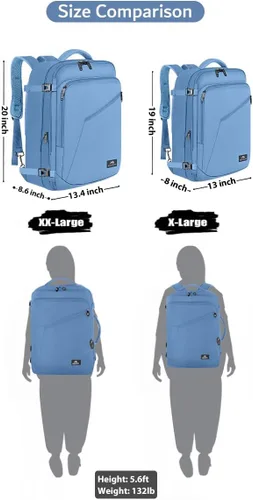 Vista 59 de MATEIN - Mochila de viaje extragrande de 10.56 galones, mochila de viaje ampliable apta para aerolíneas, para viajeros de fin de semana, hombres