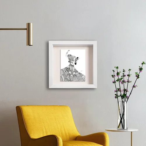 Vista 3 de QDSSDECO Cajas de sombra de 8 x 8 pulgadas con parte trasera de lino suave, caja de sombra 3D de vidrio de madera profunda para pared y mesa