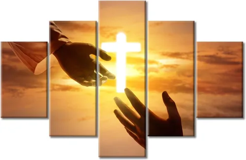 Vista 51 de TUMOVO Decoración de pared de iglesia cristiana de 3 paneles, imágenes de la resurrección de Jesús para sala de estar, dormitorio, cocina
