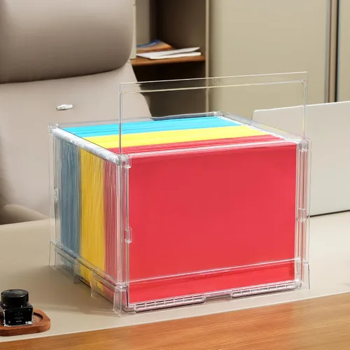 Vista 6 de Caja de Archivos UMAIL, Organizador de Archivos Colgante, Contenedores de Almacenamiento Portátiles con Tapas, Gabinete de Archivos Tamaño Carta